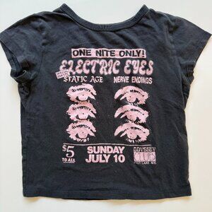 Hollister Dark Grey/Black Cropped Tee - Size XS